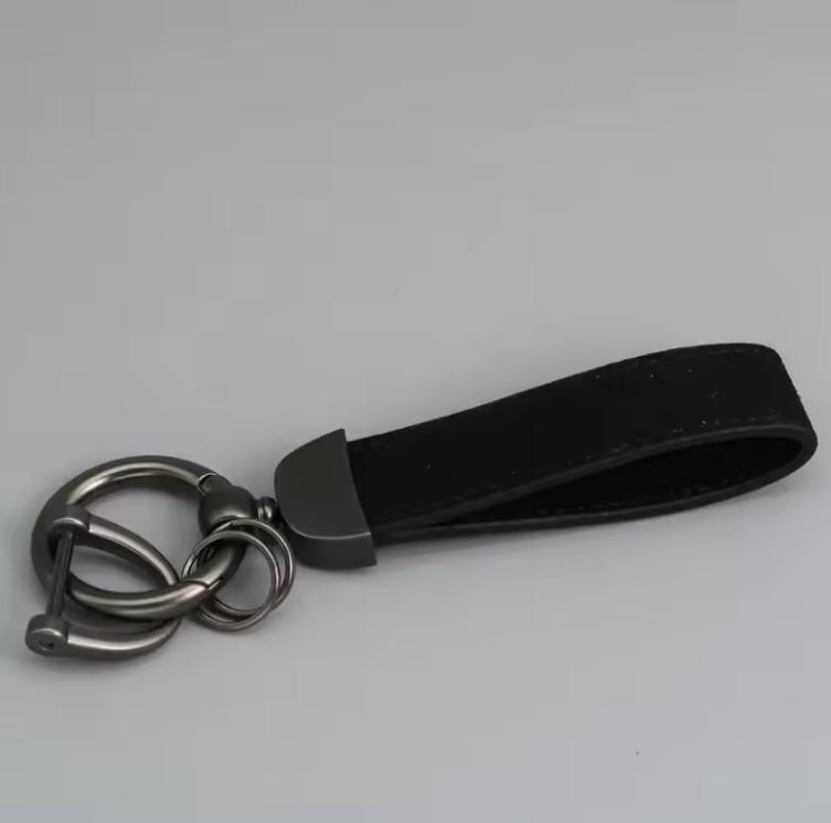 Vintage Laser Engrave Microfiber Suede Leather Keychain Blank Custom LOGO Bag Keyring Personalized Car Key Chains Men's Women‘’s