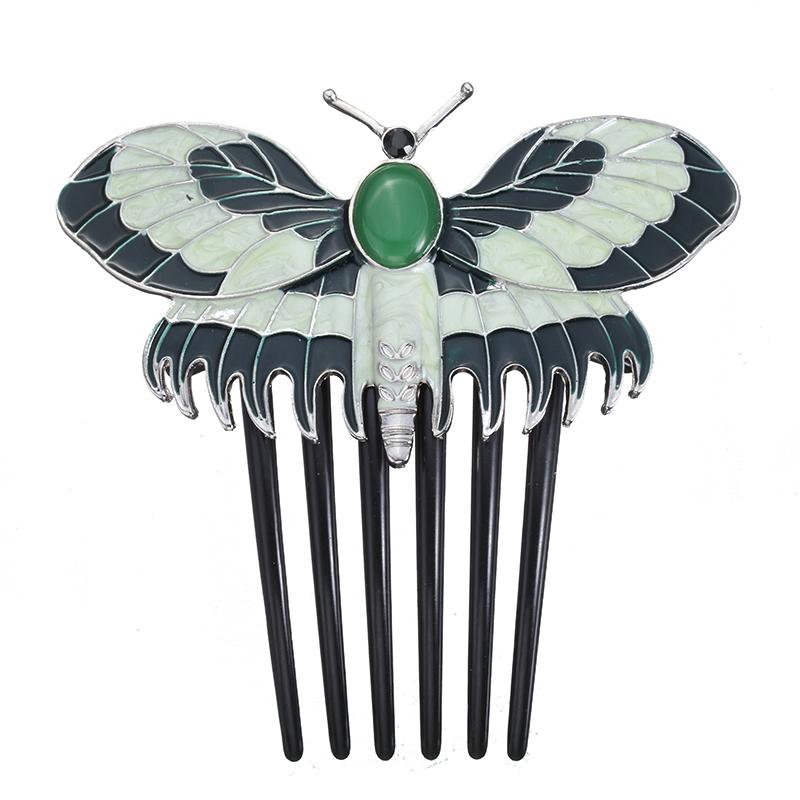 

ZRM Fashion Vintage Titanic Butterfly Combs Charms Animals Hairpins Hair Combs Accessories Women Girlfriend Jewelry Gift зелений