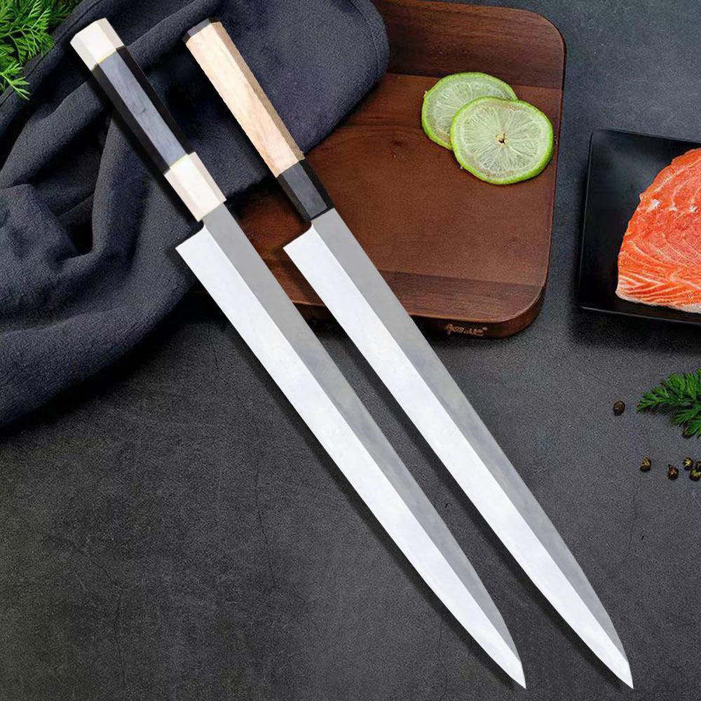 Sashimi-Messer Einseitig geschliffene Klinge 10Cr15MoV Stahl Lachs schneiden Schinken Filetieren Fischbeil Yanagiba Japanische Küchenmesser