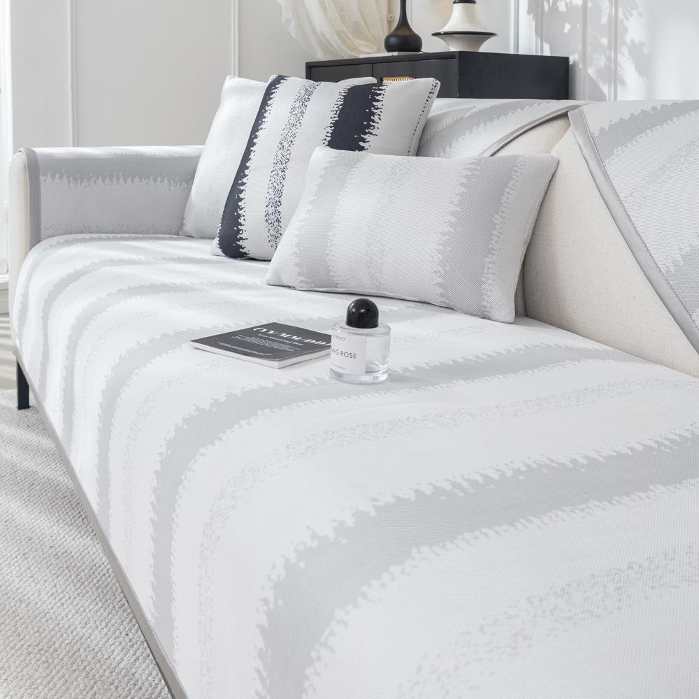 

Ice Silk Sofa Cushion Summer New New Striped Leather Sofa Cover Simple Modern Non-Slip Cover Cloth Towel 70*70cm серый