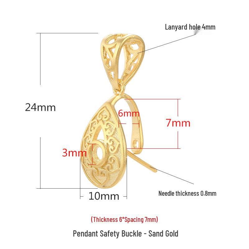 

925 Sterling Silver Safety Buckle Pendant Clip for Jade and Gold 925 Silver