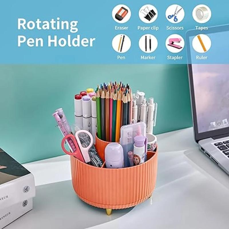Multi-functional Large-capacity Desktop Rotating Pencil Storage Box Shelf Desktop Pencil Case Pencil Holder Student Supplies
