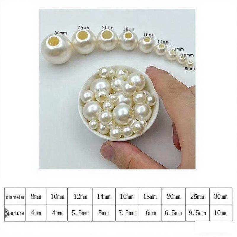 ABS High-Gloss Imitation Pearl Beads with Large Holes for DIY Jewelry and Clothing Accessories