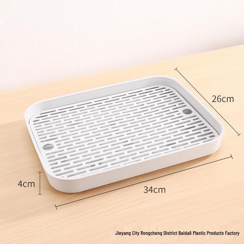 Double Layer Drain Tea Tray - Light Luxury Tea Set with Cup Holder for Living Room
