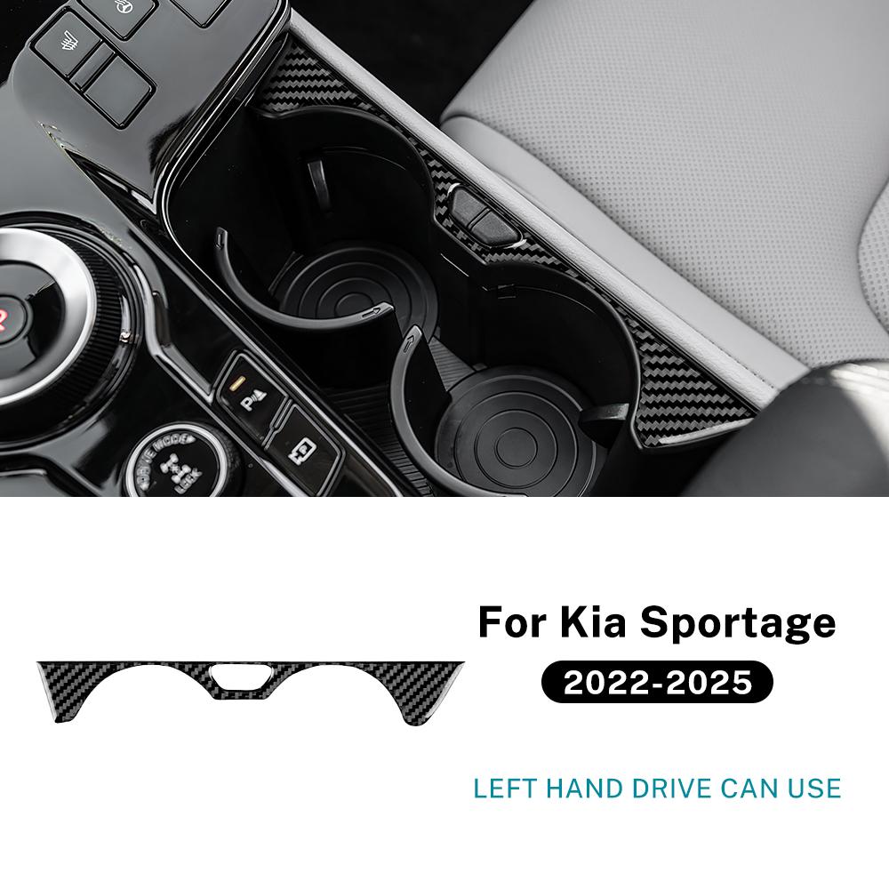 Real Soft Carbon Fiber Sticker For Kia Sportage NQ5 2025 2025 2025 2025 LHD RHD Car Gear Cup Holder Trim Interior Accessories