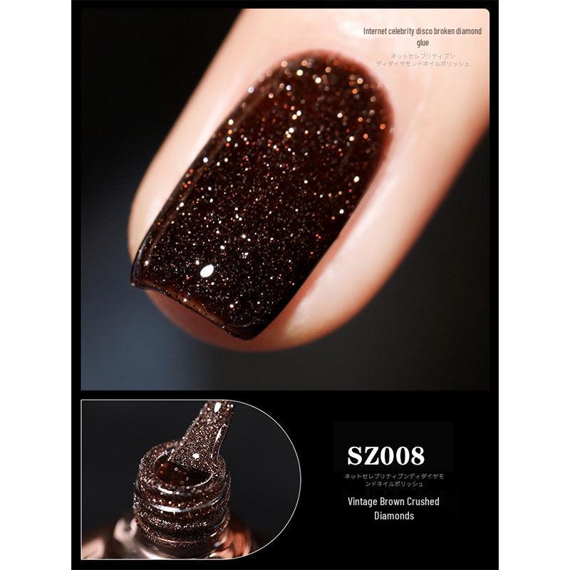 18-Color Ultra Bright Crushed Diamond Glitter Nail Gel Polish