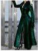 Women's Long PU Leather Coat Zip Up Stand Collar Slim Fit Long Sleeve Maxi Jacket Oversized Winter Streetwear