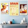 Spain Madrid San Sebastain Travel Canvas Painting Vintage Wall Kraft Posters Coated Wall Stickers Home Decorative Pictures Gift