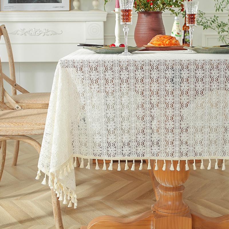Modern Simple Tablecloth Tablecloth Dustproof Nordic Living Room Tv Cabinet Small Cover Retro Lace Tablecloth Rectangular Tea