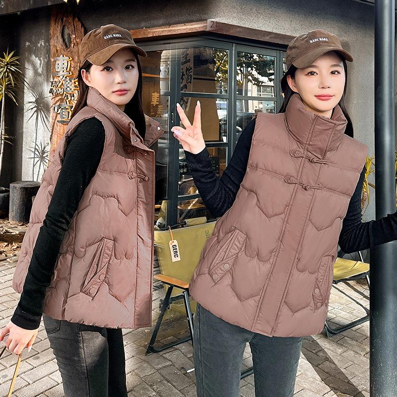 Autumn and winter new cotton vest women wear loose large size vest medium cotton vest sleeveless