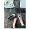 Spring Summer Autumn Women's Mirror Split Pig Hoof Shallow Sole Single Shoe with Skirt Hemline Flat Bottom Women Shoes