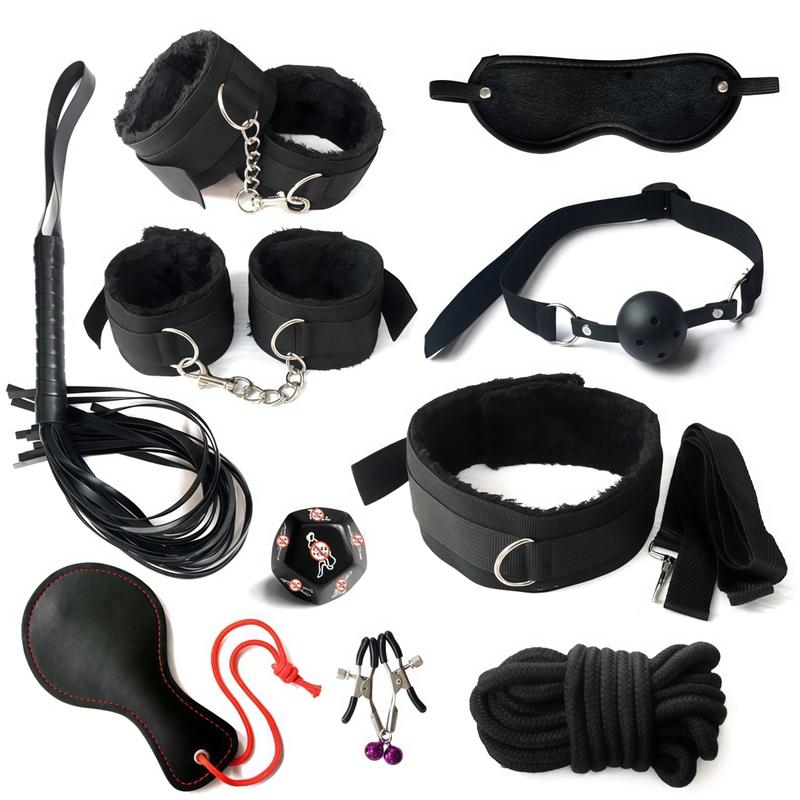 Adjustable Leather BDSM Bondage Set Body Harness Handcuffs Straps Erotic Intimate Party Game Adult Toys for Couples