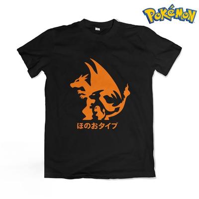 2025 Summer Pokémon Anime Kaos Charizard 100 Pure Cotton Printed Tshirt Men Harajuku Loose Casual Versatile Shortsleeved Top