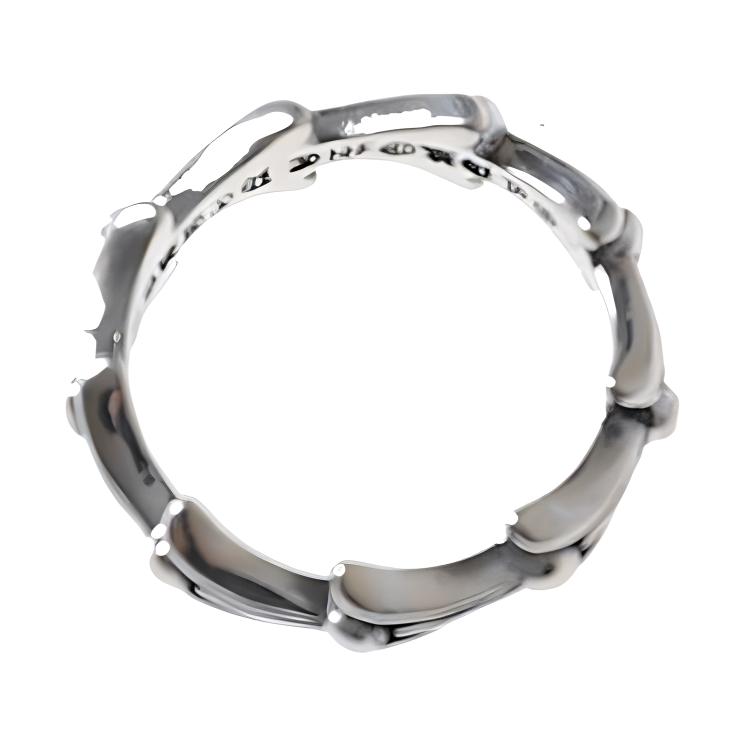 CHROME HEARTS Fischgrätenblumenring 925 Silber Unisex-Ring CH-JZ-525