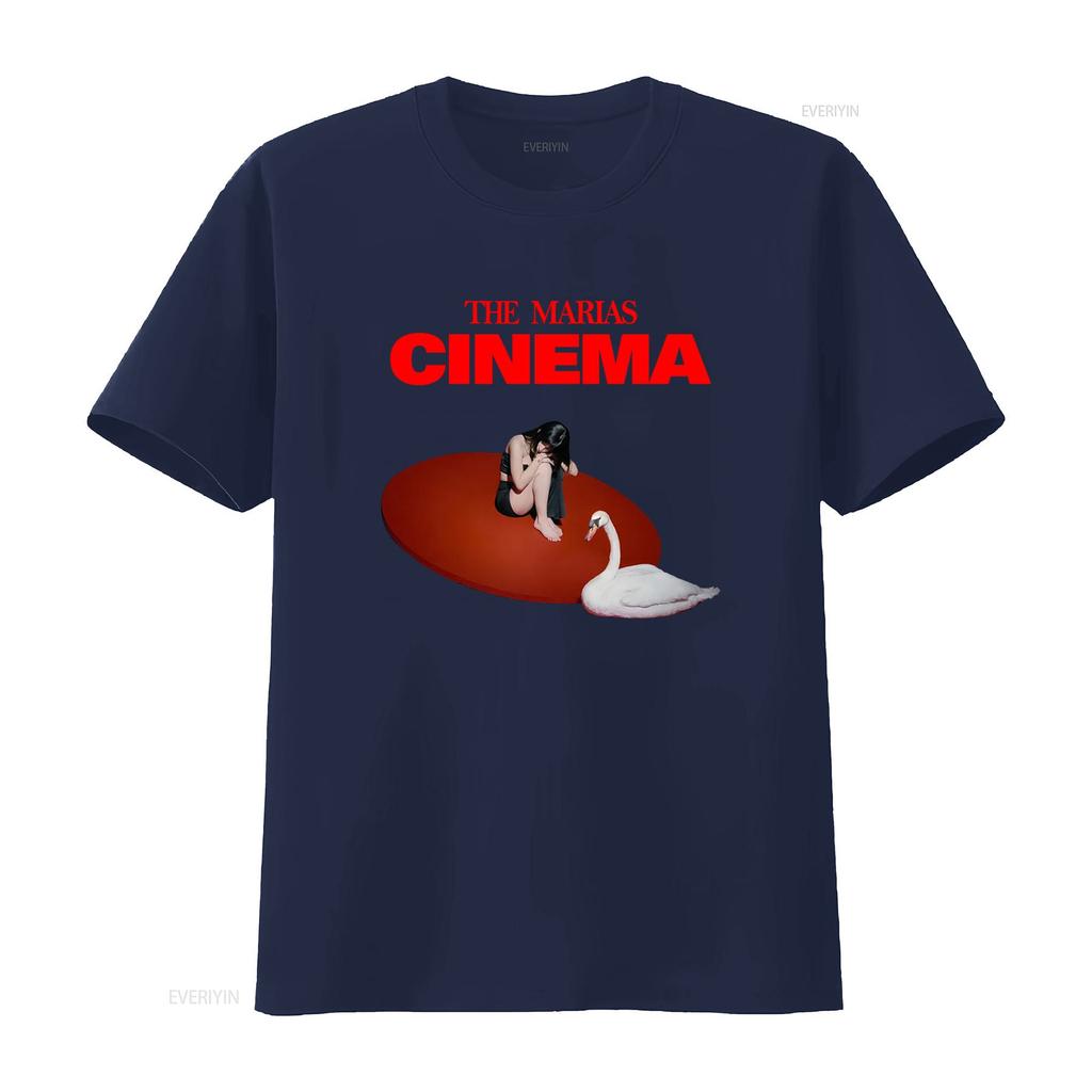The Marias Cinema T Shirt Stylish Print with Woman and Swan Design for Fashionable Wear Vintage Washed Soft Unisex