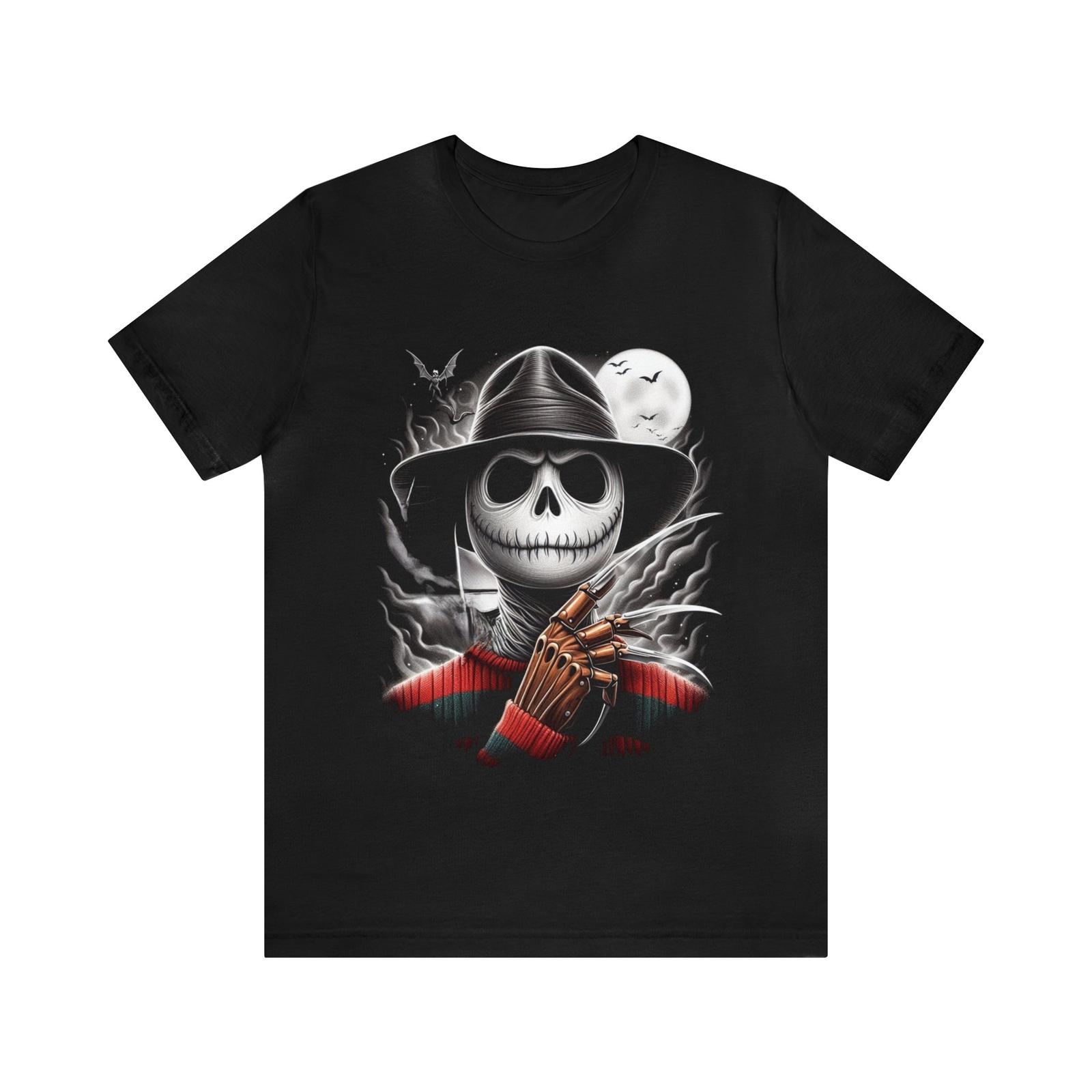 Jack Skellington as Freddy Krueger Tee: Nightmare Before Horror S разноцветный