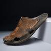 Summer Men's Slippers Fashion Crocodile Handmade Casual Slippers Indoor Bathroom Non Slip Designer Flip Flops Men Beach Sandals