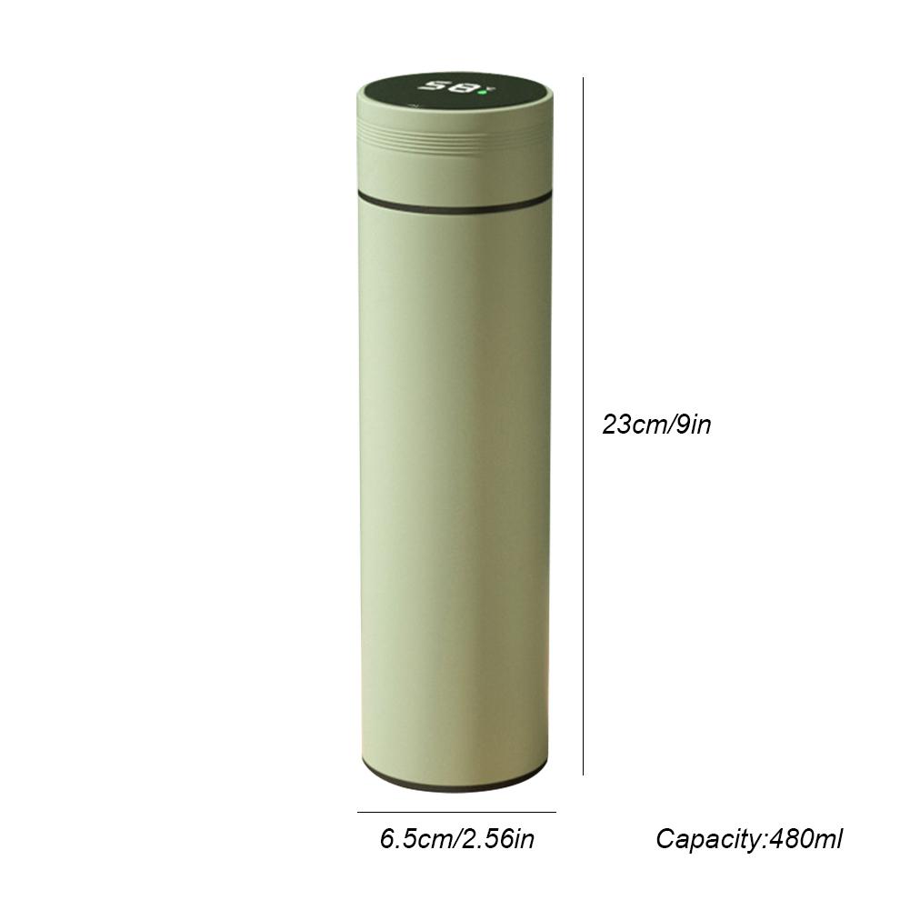 Termoska o objemu 480 ml Inteligentní zobrazení teploty Tepelný hrnek Nerezový hrnek na kávu Nepropustná izolovaná láhev na vodu
