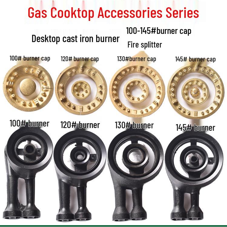 Gas Stove Cast Iron Burner Head Flame Spreader and Cap Set
