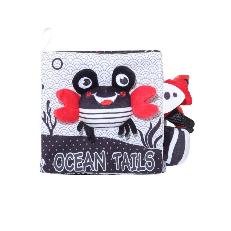 Soft Baby Books 3D Touch Feel High Contrast Cloth Book Sensory Early Learning Stroller Toys for Infant Toddler Gifts 0-12 Months