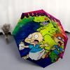 1pc Tommy Chuckie and Reptar Rugrats Pattern Beautiful Looking Automatic Folding Umbrella, 3 Folding, 8 Iron Frame Design, Durable and Suitable f