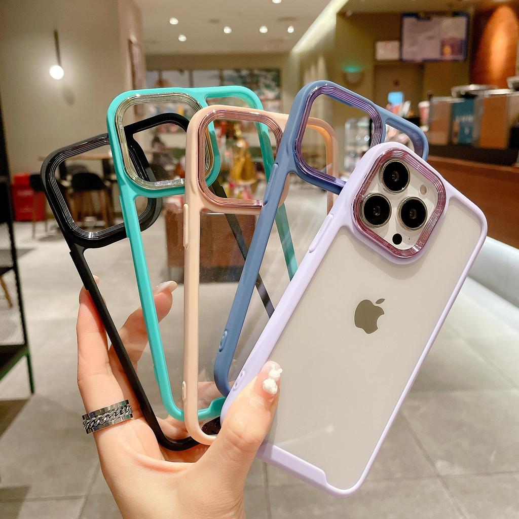 Applicable iPhone15PRO Mobile Phone Case Advanced Electroplating Lens 14 Mobile Phone Case Apple 15PROMAX Case 12PRO