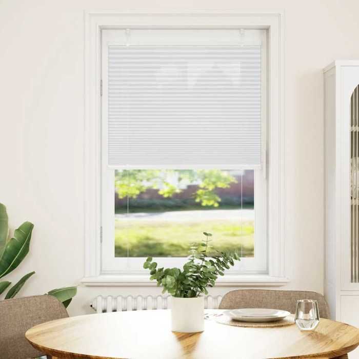 VidaXL Store plissé blanc 75x150 cm largeur du tissu 74,4 cm polyester, store plissé de fenêtre, store accordéon, store 4015495