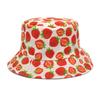 Reversible Strawberry Fruit Print Bucket Hats Women Men Summer Outdoor Sunscreen Fisherman Hat Female Fishing Sun Panama Hip Hop