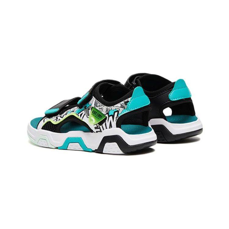 Anta Anti-Slip Shock Absorbing Durable Childrens Sandals Kids Sandals White Green 312329983-3