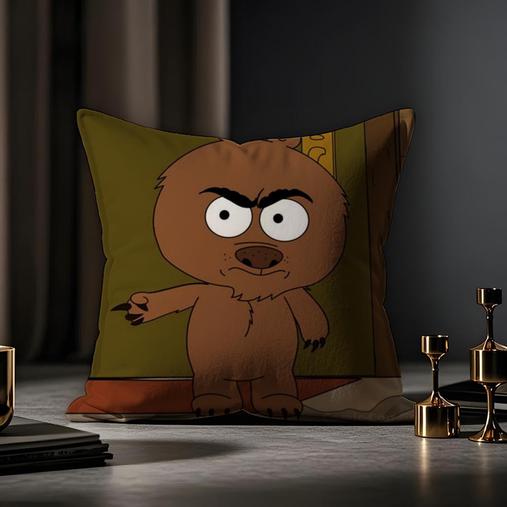 Brickleberry Cushion Cover Anti-dustmite Pillowcase Invisible Zipper Silky Short Plush Sofa Cushion Cover
