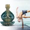 Sea Turtle Figurine Meditating Turtle Statue Zen Yoga Tortoise Miniature Sculpture Sea Turtle Resin Ornament Home Garden Decor