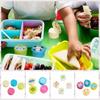 4pcs/set Plastic Mini Seasoning Sauce Box Refillable Small Capacity Condiment Box Round Square Sauce Packaging Box Ketchup