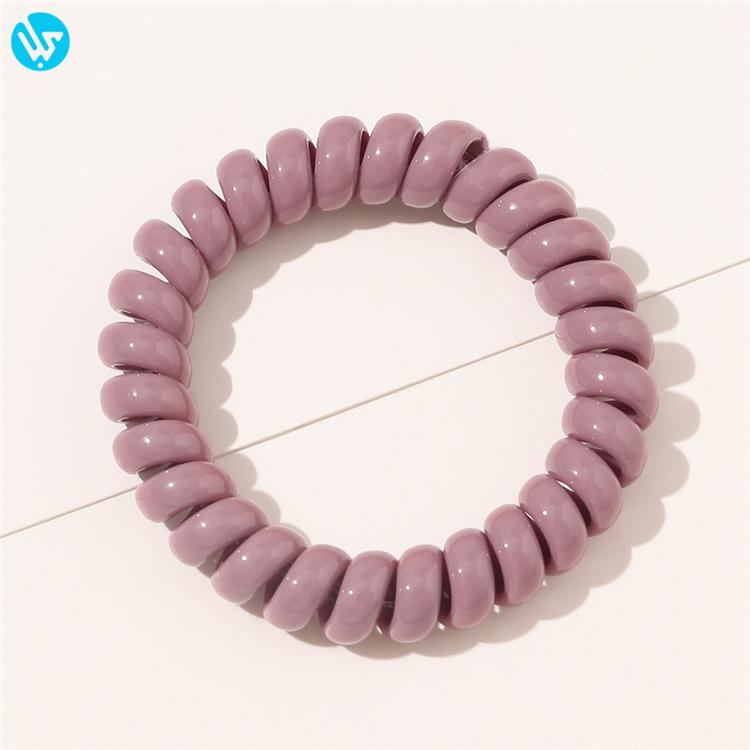 Women Spring Hair Ties Elastic Hair Band Custom Ponytail Holder Telephone Line Phone Cord Hair Ring