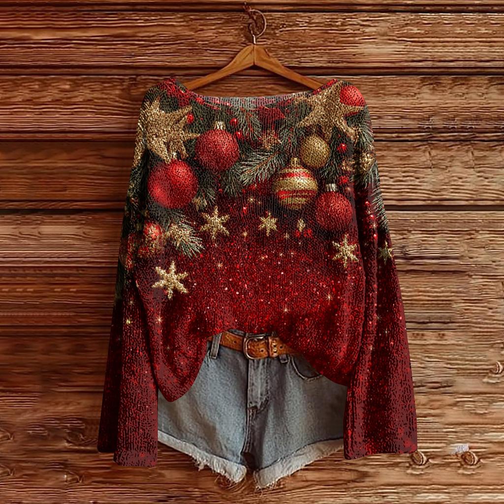Women's Round Neck Lightweight Sweater Casual Long Sleeve Knit Pullover