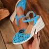 Hot Selling Fashion Closed Toe Wedge Sandals - Thick Sole, Waterproof Platform, Single Strap Espadrille Heel.