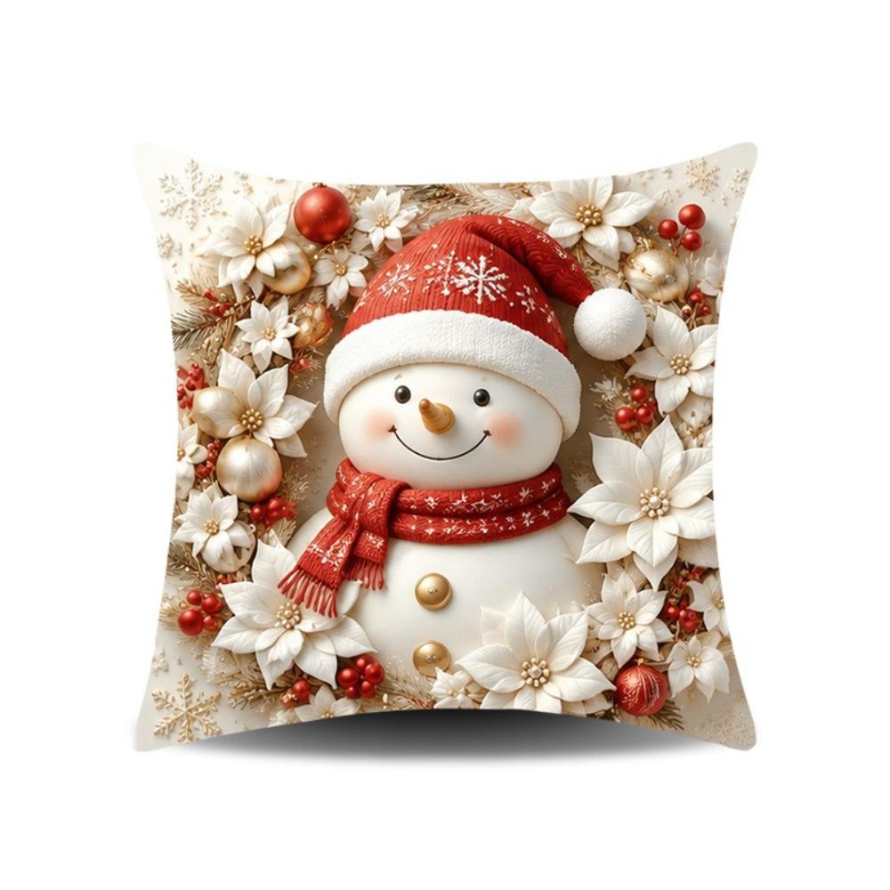 45x45cm Christmas Pillow Covers Detachable Soft Holiday Cushion Case  Sofa House Room