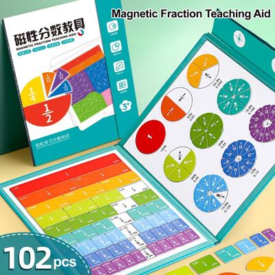 Tessere Frazionarie Magnetiche Cerchi Libro Percentuale Decimale Frazione Apprendimento Manipolativi Matematici Studenti Elementari Ausilio Didattico Frazione Educativa
