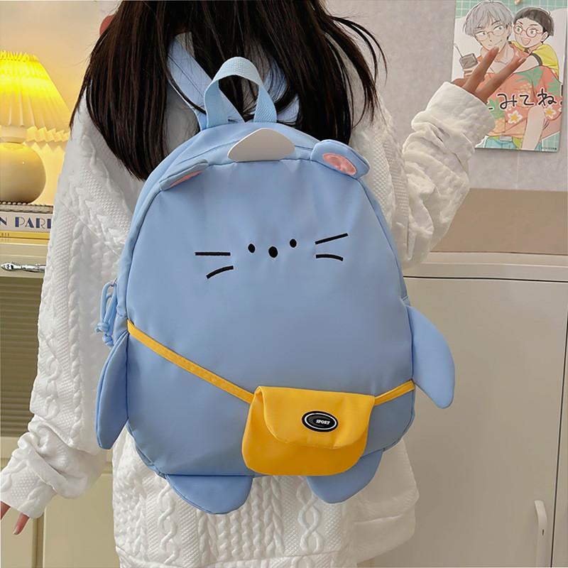 

And Spacious Stylish Animal Pattern Backpack For Kids Perfect For Daily Use Blue Small