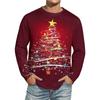 Men's Christmas Printed Imitation Cotton Long-sleeved Shirt