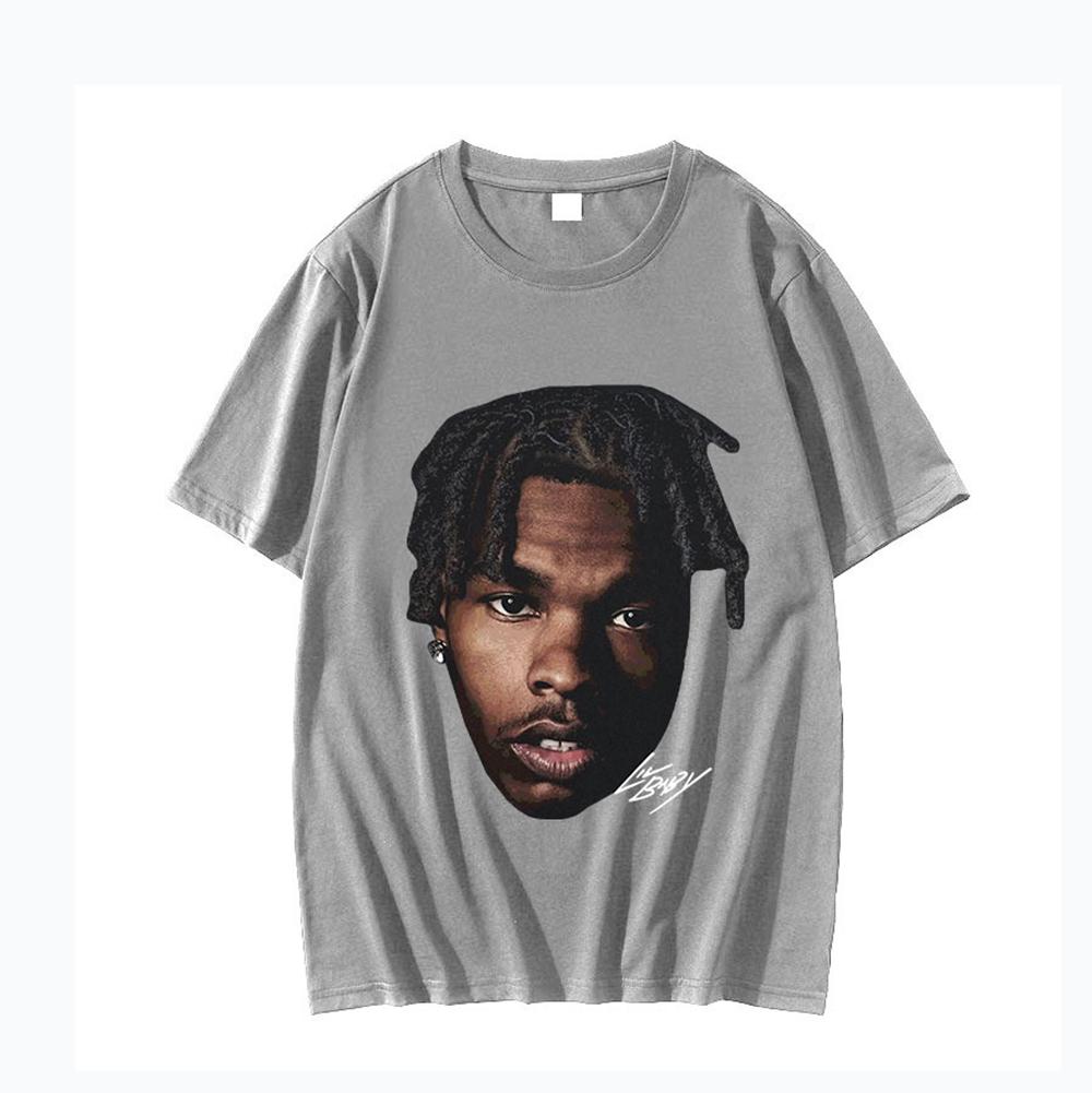 Lil Baby Retro Graphic Unisexs Hip Hop Style Rapper Unisex Women Fashion Cotton Short Sleeve Summer TShirts Oversized Streetwear Top