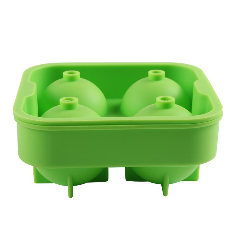 4 Grid Ice Cube Silicone Molds Ice Cube Maker Square Tray Mold Ice Ball Maker Ice Cube Tray with Lid for Whiskey Ice Mould