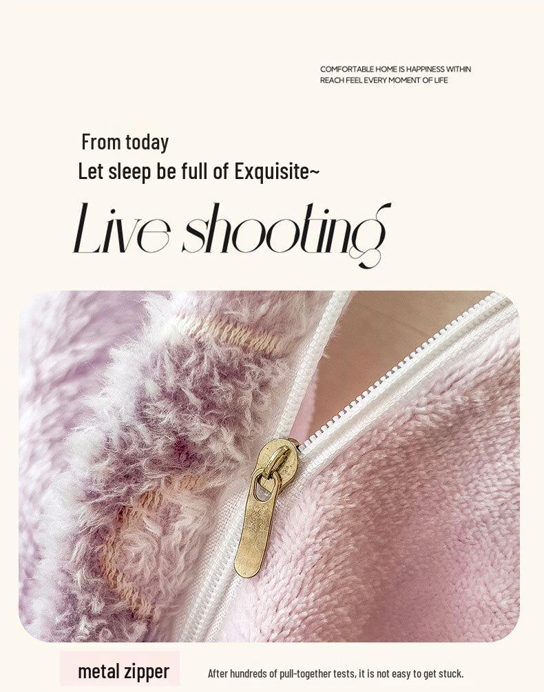 Winter Milk Velvet Flannel Duvet & Bed Sheet Set - Thick, Double-Sided, High Gram Weight, 3-Piece