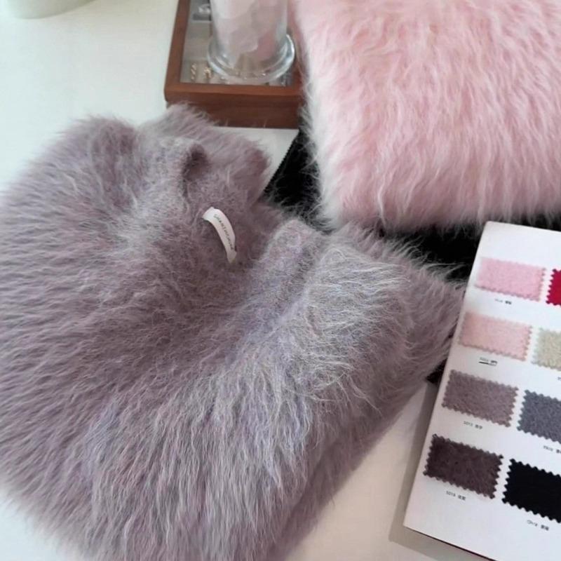 Soft waxy imitation mink fleece sweater women's pullover mohair warm knitted jacket autumn and winter new loose women