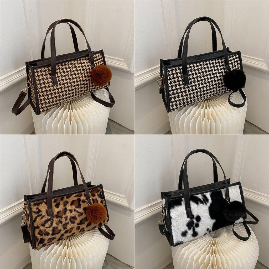 Stylish Leopard Print Tote Bag For Women Retro Chic Soft Polyester Shoulder Bag
