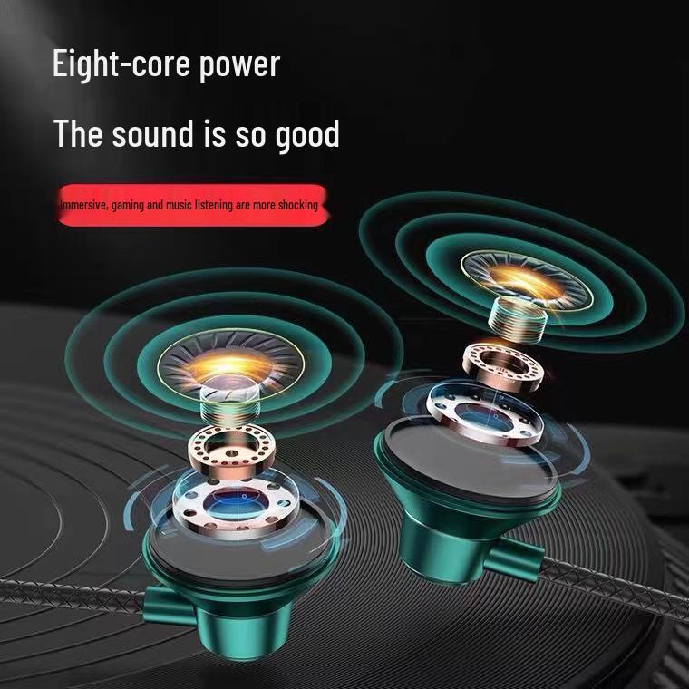 Kabelgebundene High-Definition-Metall-Ohrhörer, Typ-C In-Ear HIFI-Kopfhörer mit Kabelfernbedienung für Mobilgeräte, PC und Gaming