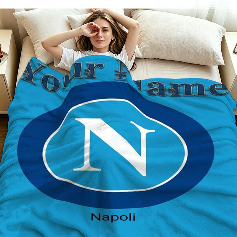 1 Stück SSC Neapel Individuelles Namensmuster Gemustert Flanelldecke Geeignet für Alle Jahreszeiten für Heimdekoration Wärme und Komfort Geschenke Feiertagsgeschenk