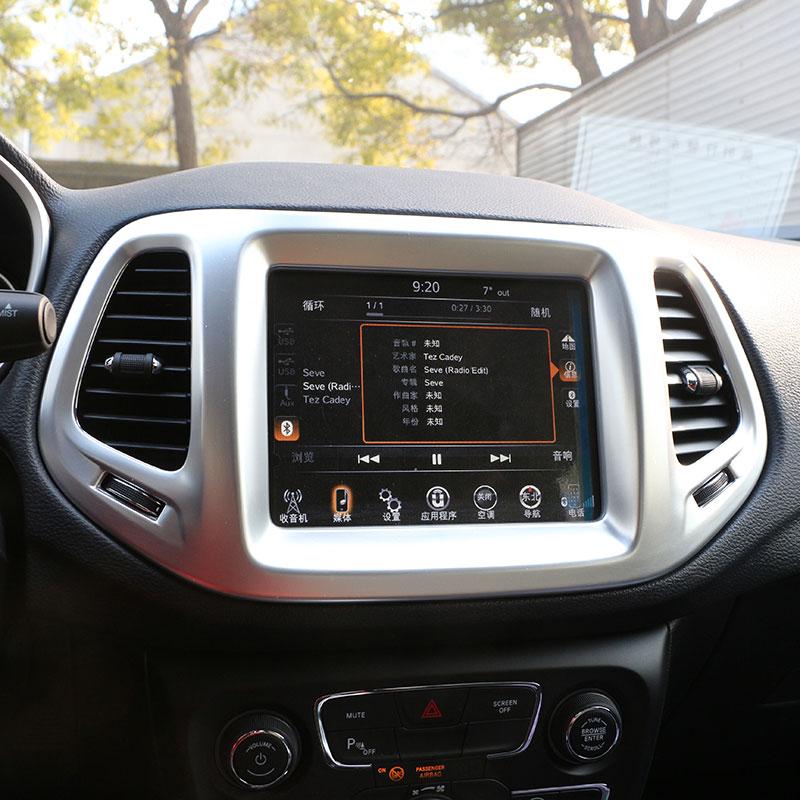 Color My Life Car Center Control Navigație Cerc Cover Trim Sticker pentru Jeep Compass 2017 2018