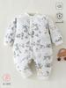 Baby Winter Cotton Romper With Thickened Insulated Fabric For Newborn Boys Girls