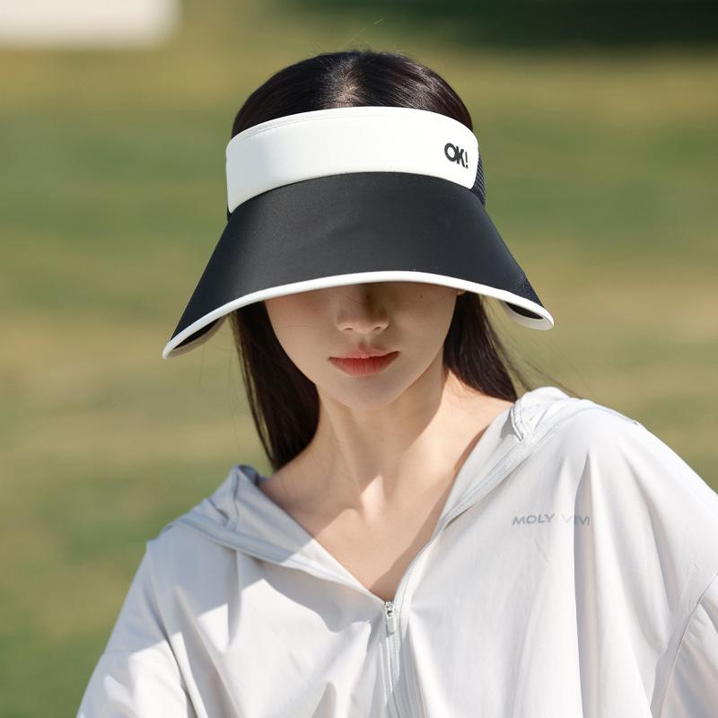 Summer new hat women's summer outdoor sports sunscreen hat empty top sun hat simple light luxury sun hat