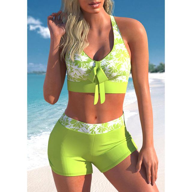 Damski Seksowny Strój Kąpielowy Bikini w Stylu Vintage Nowy Wzór Nadruk Kostium Kąpielowy Letni Kostium Kąpielowy Zestaw Dwuczęściowy Odzież Plażowa Damski Strój Kąpielowy
